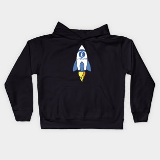 Litecoin To The Moon Rocket Kids Hoodie